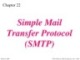 Lecture TCP-IP protocol suite - Chapter 22: Simple Mail Transfer Protocol (SMTP)
